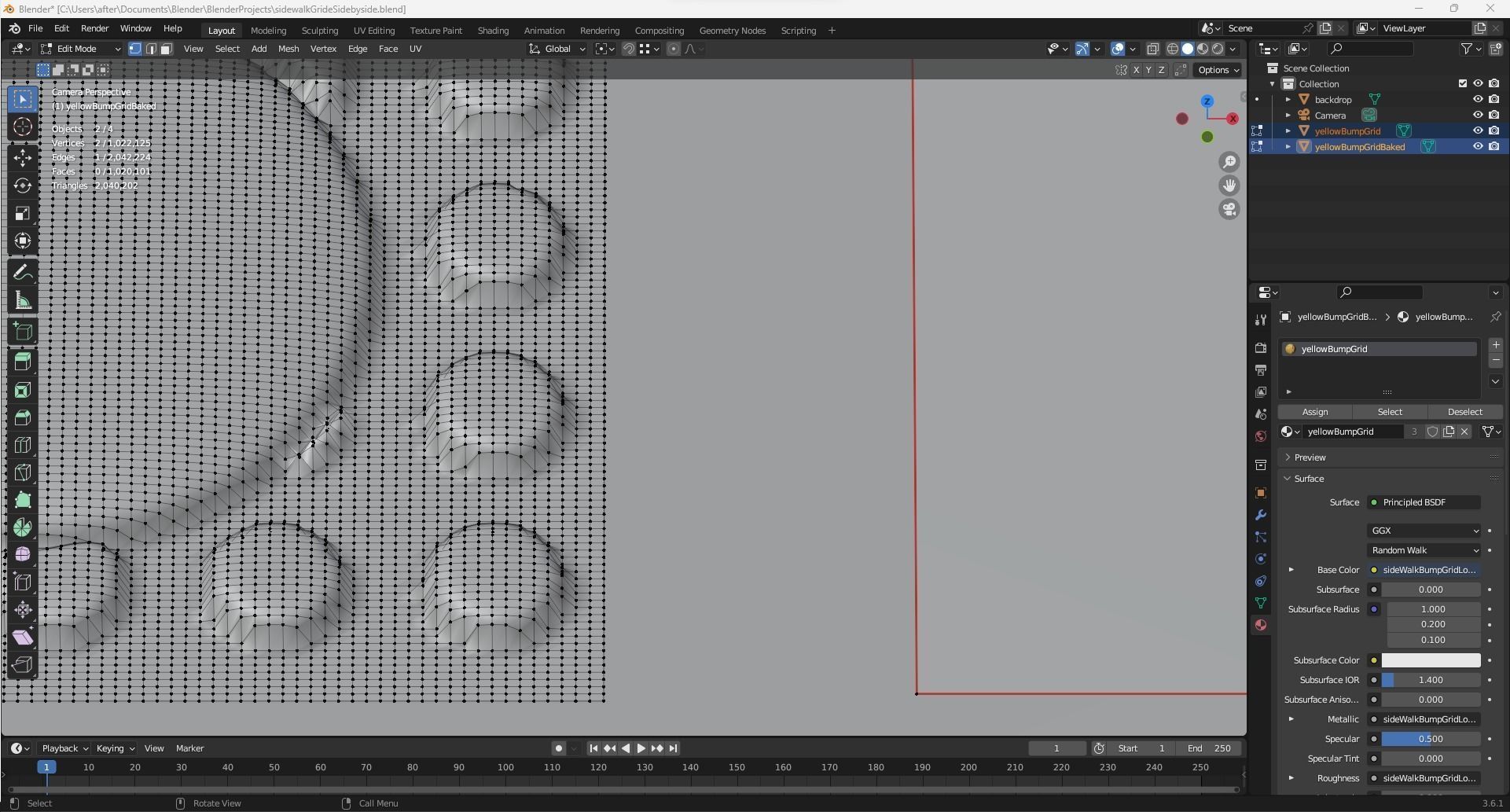Traffic Intersection with crosswalks and truncated dome mats Low-poly 3D model_10