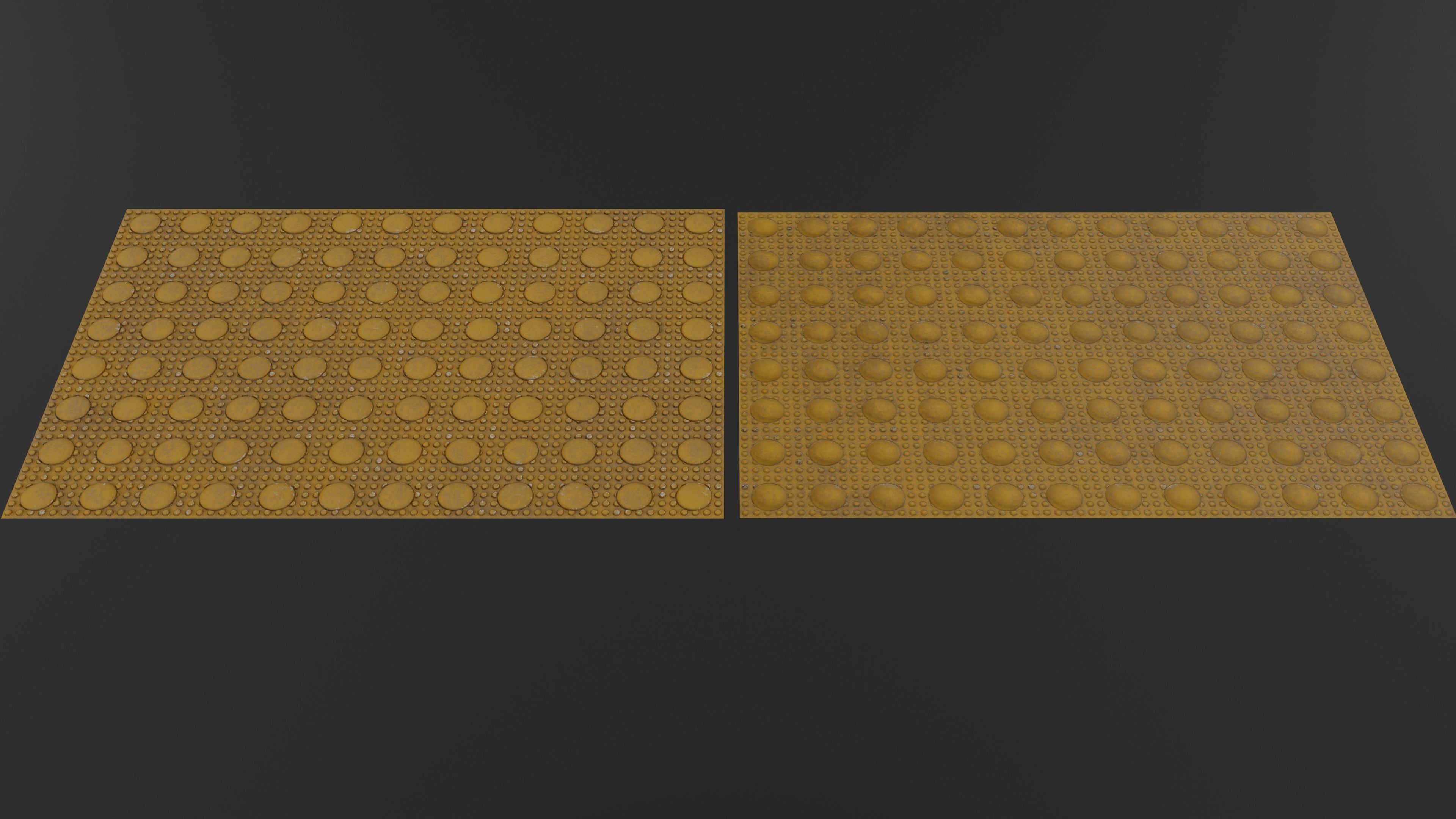 Traffic Intersection with crosswalks and truncated dome mats Low-poly 3D model_19