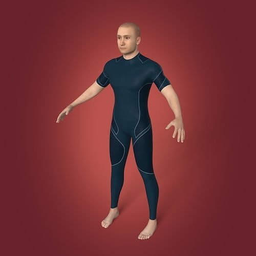Surfer - Swimmer - High Quality Realistic Model Low-poly 3D model