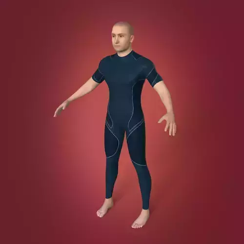 Surfer - Swimmer - High Quality Realistic Model Low-poly 3D model