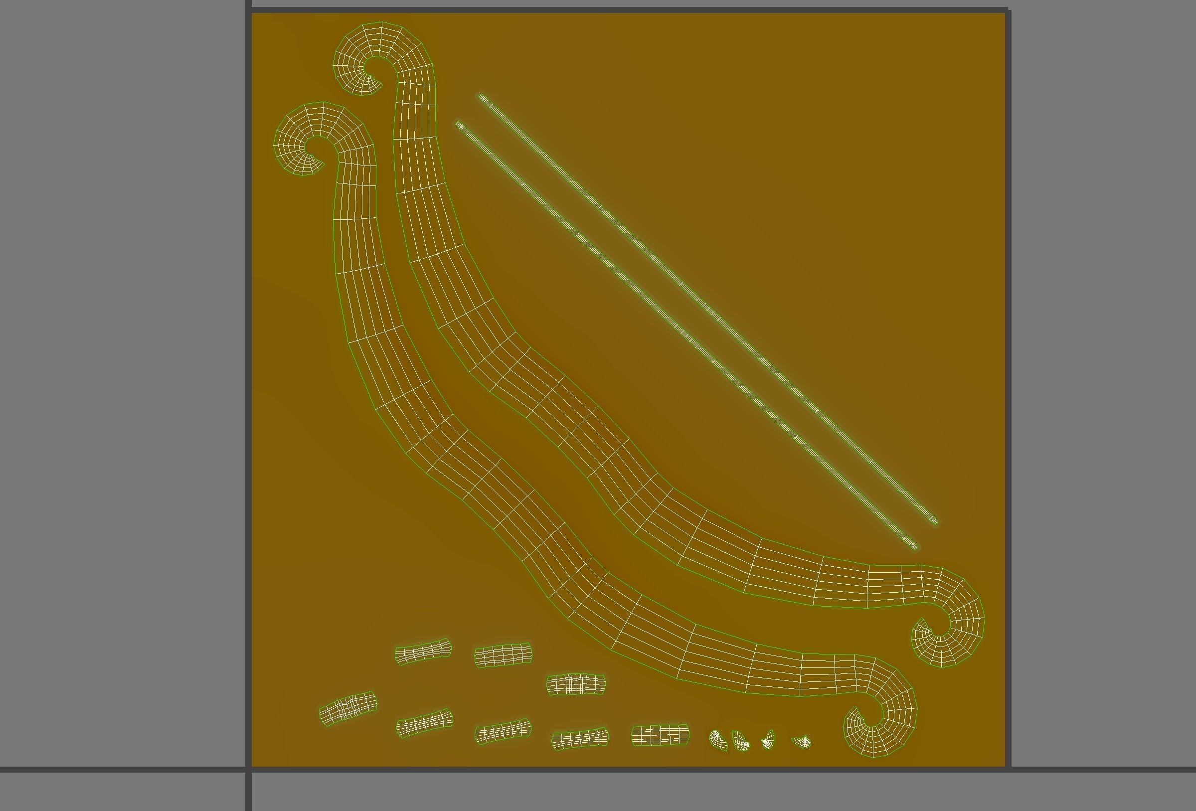 Golden Bow 3D model_31