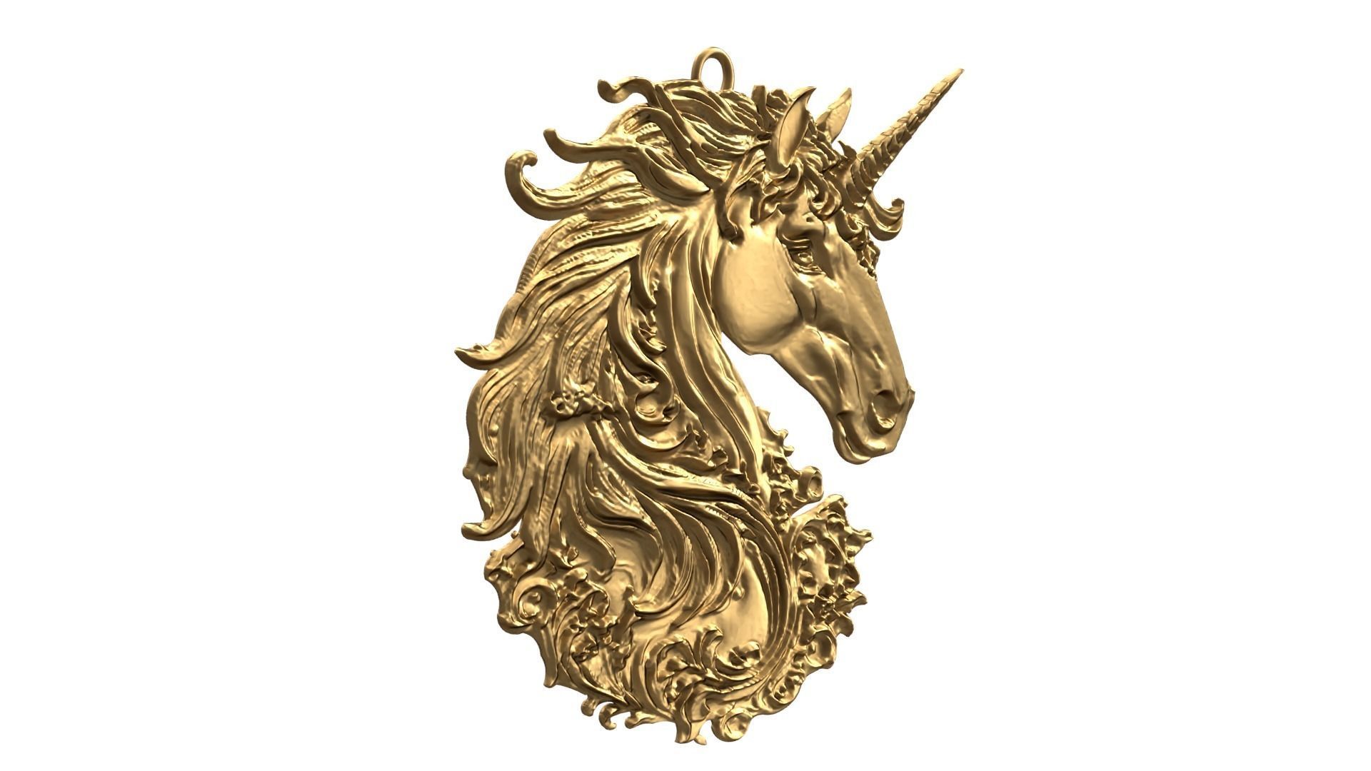 Unicorn Pendant-01 3D print model_1