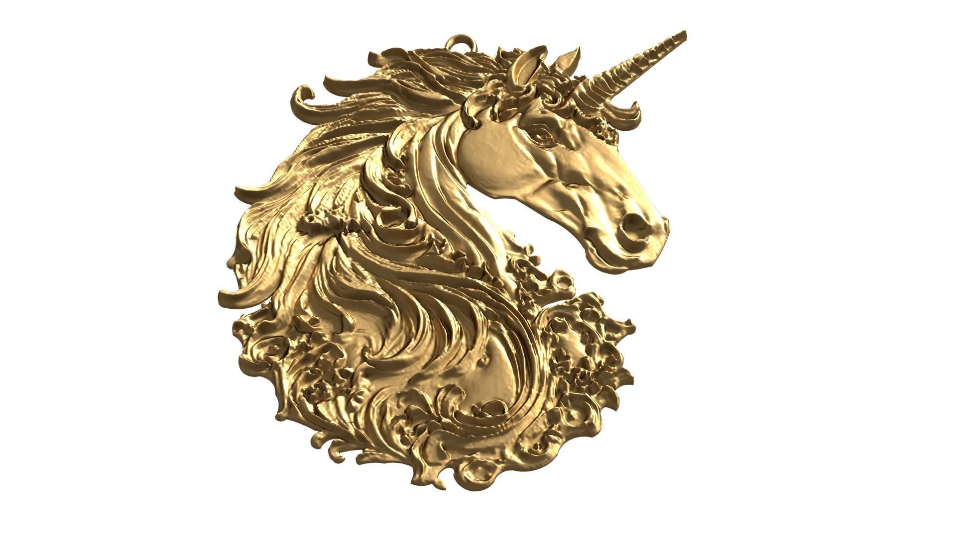 Unicorn Pendant-01 3D print model_3