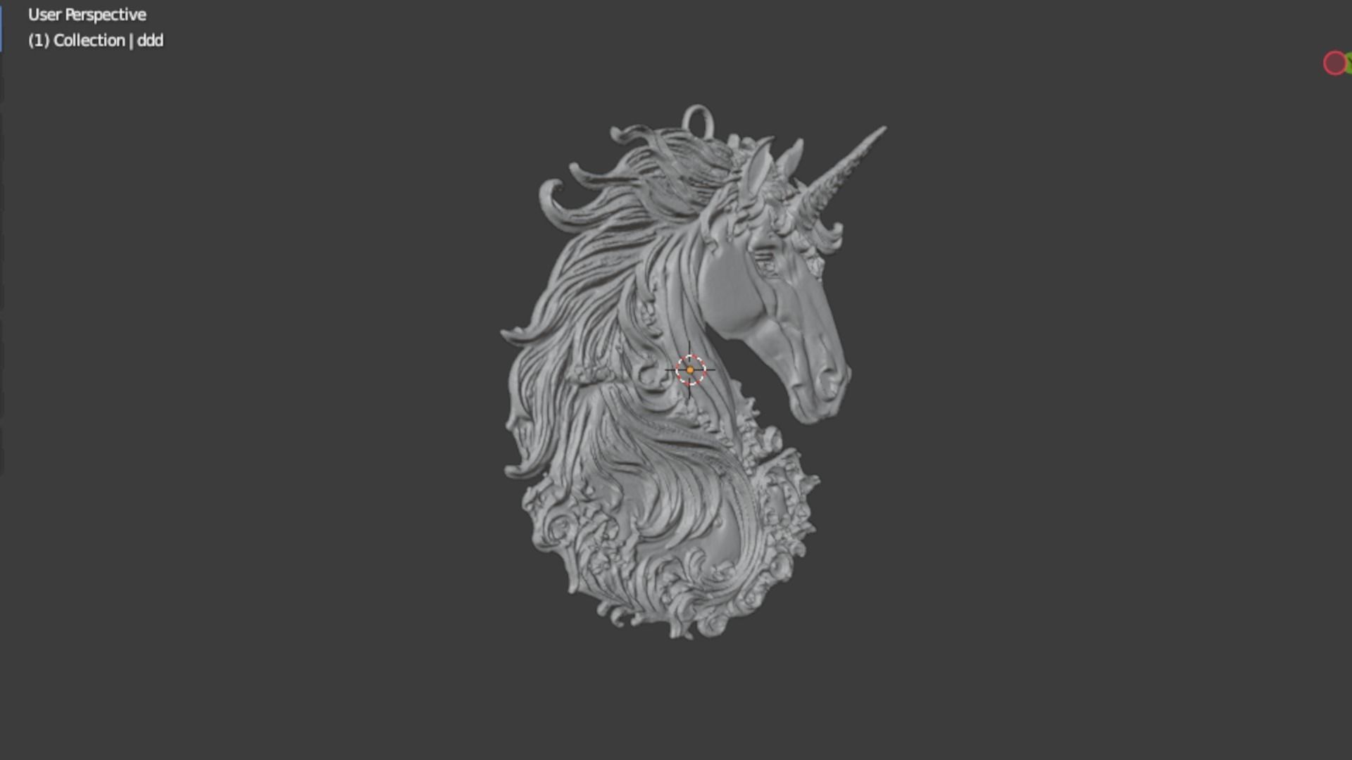 Unicorn Pendant-01 3D print model_5