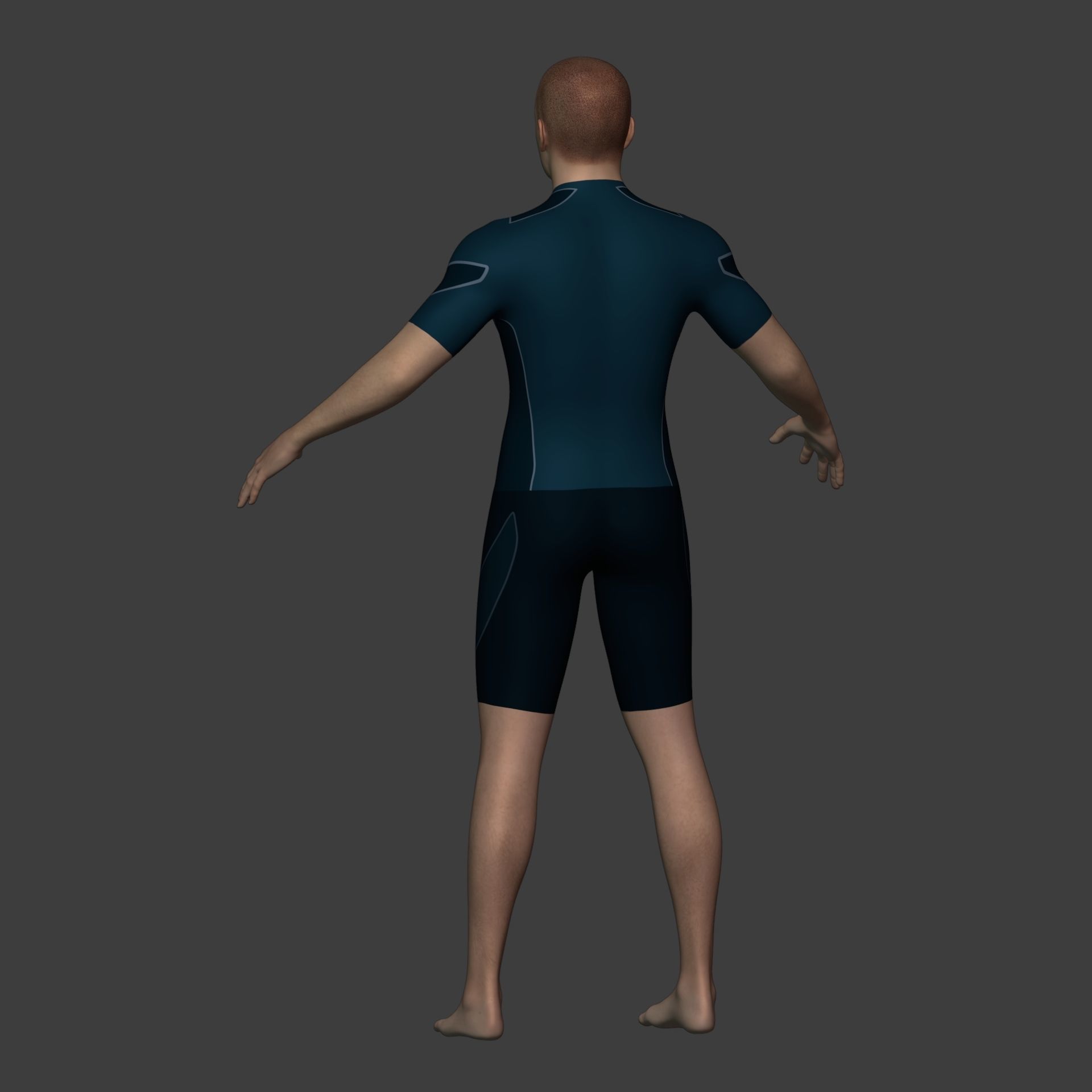 Surfer - Swimmer With High Quality IK-FK Rig Low-poly 3D model_11