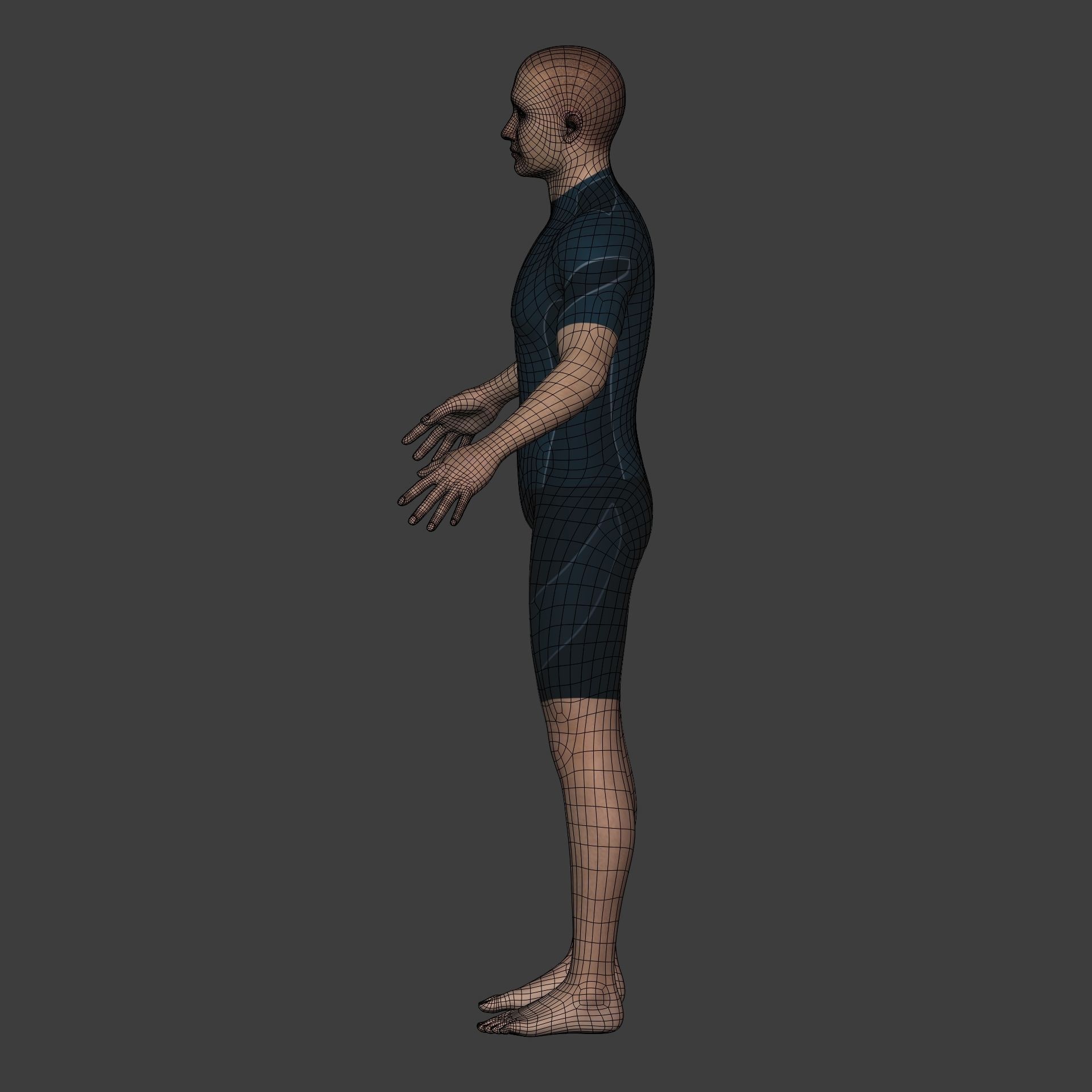Surfer - Swimmer With High Quality IK-FK Rig Low-poly 3D model_10