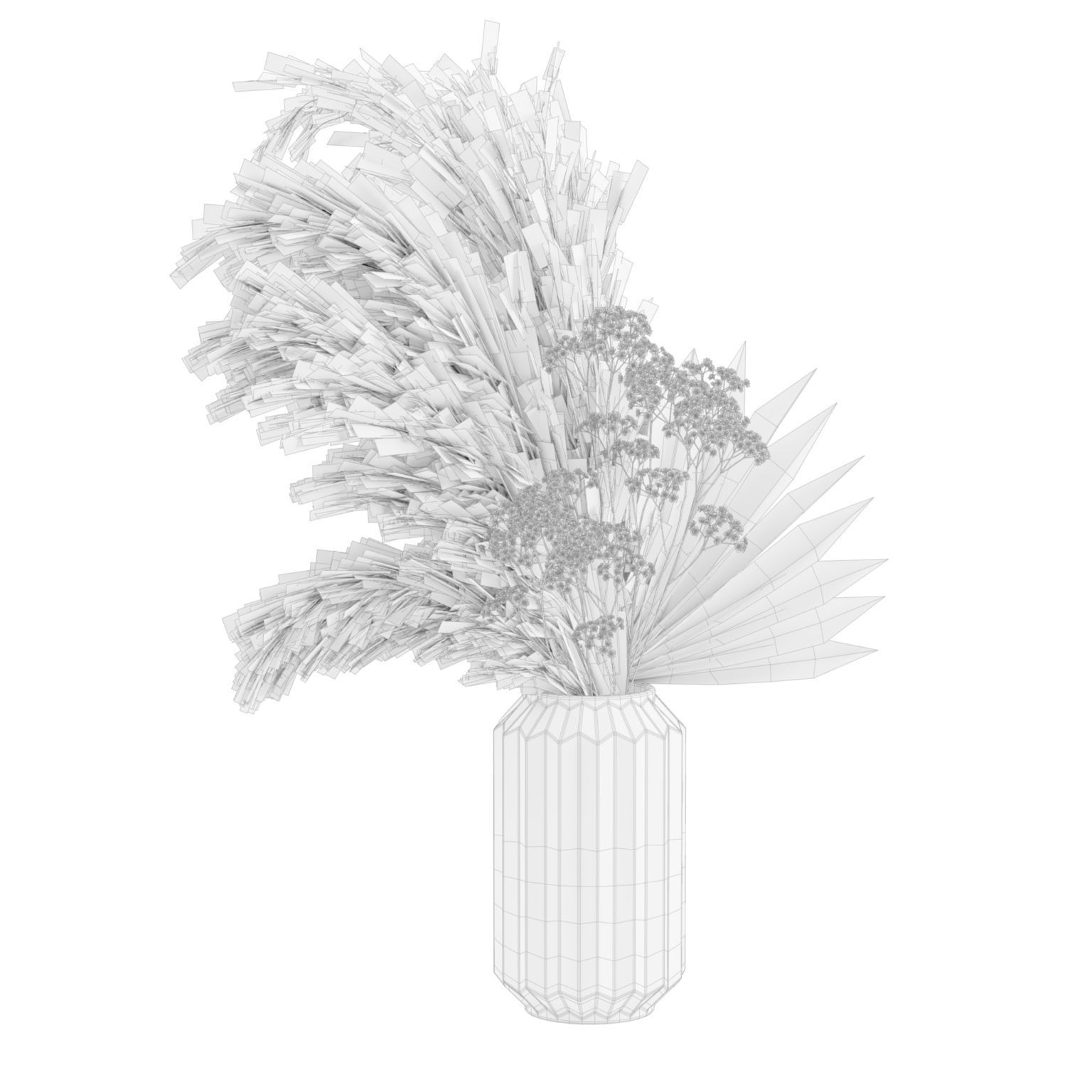 Dark Vase Pampas 3D model_1