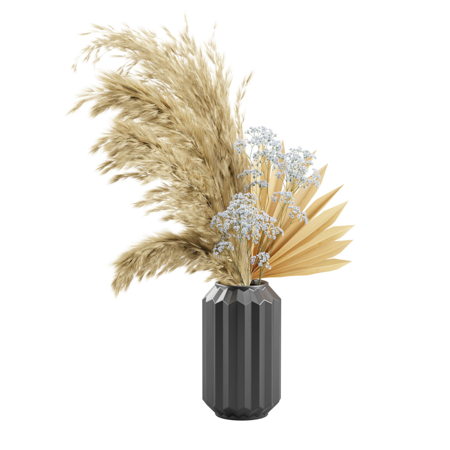 Dark Vase Pampas 3D model_4