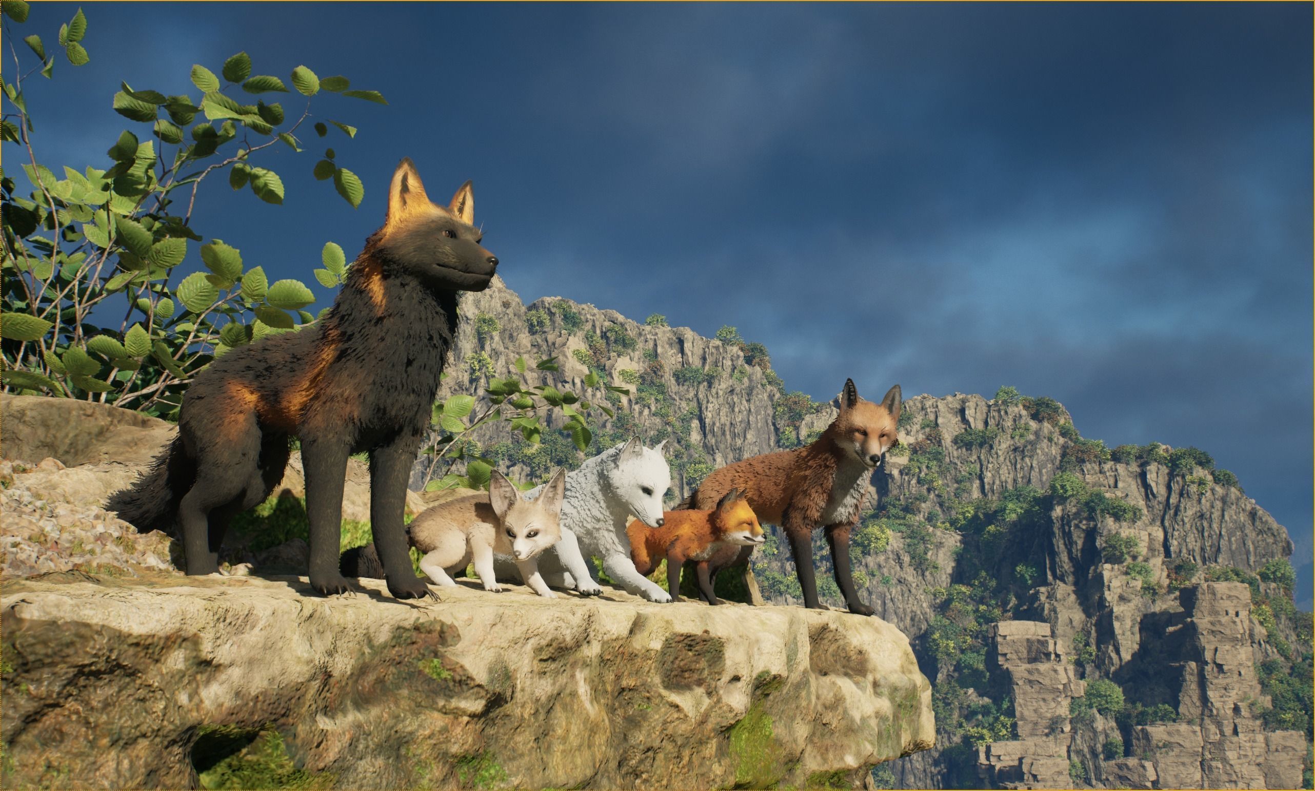 Realistic Foxes Low-poly 3D model_35