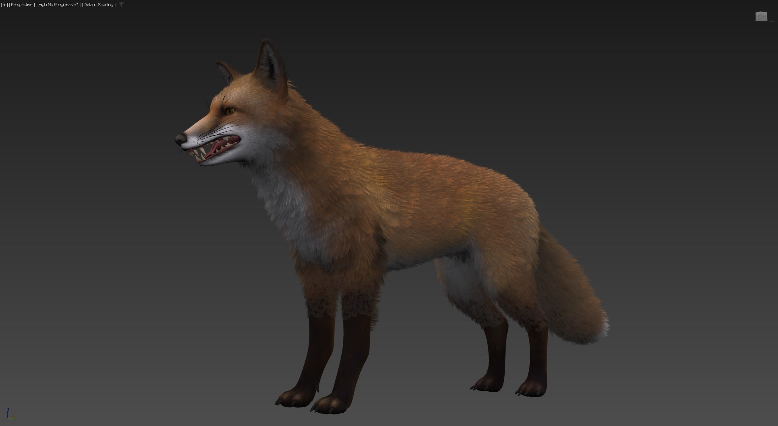 Realistic Foxes Low-poly 3D model_21