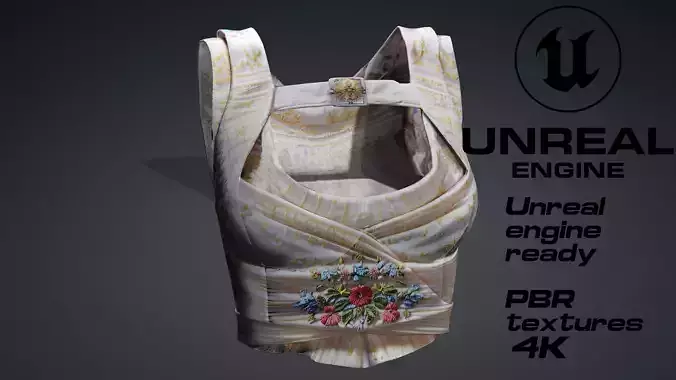 Detailed floral top PBR 4k