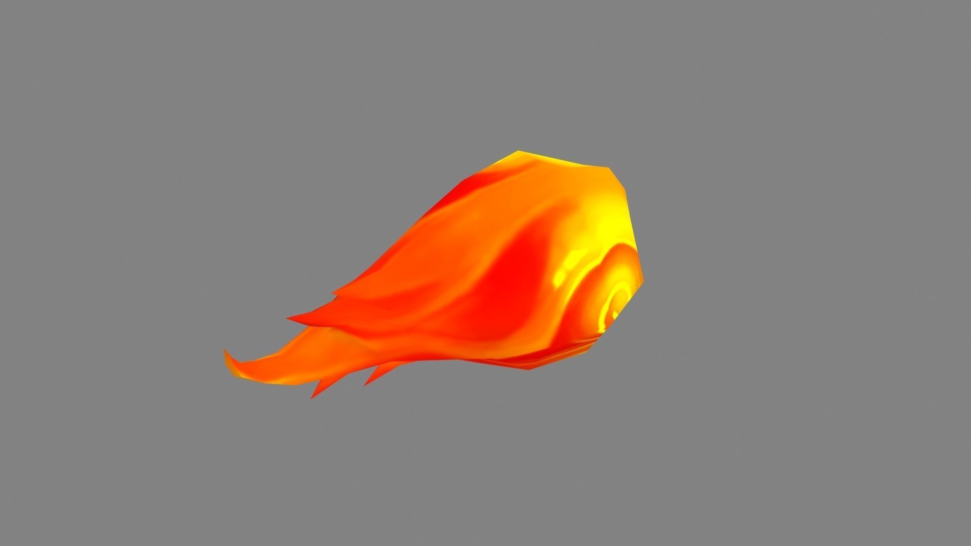 Spellcaster Skill  - Fireball - Game Skills - Cartoon Flame Low-poly 3D model_1