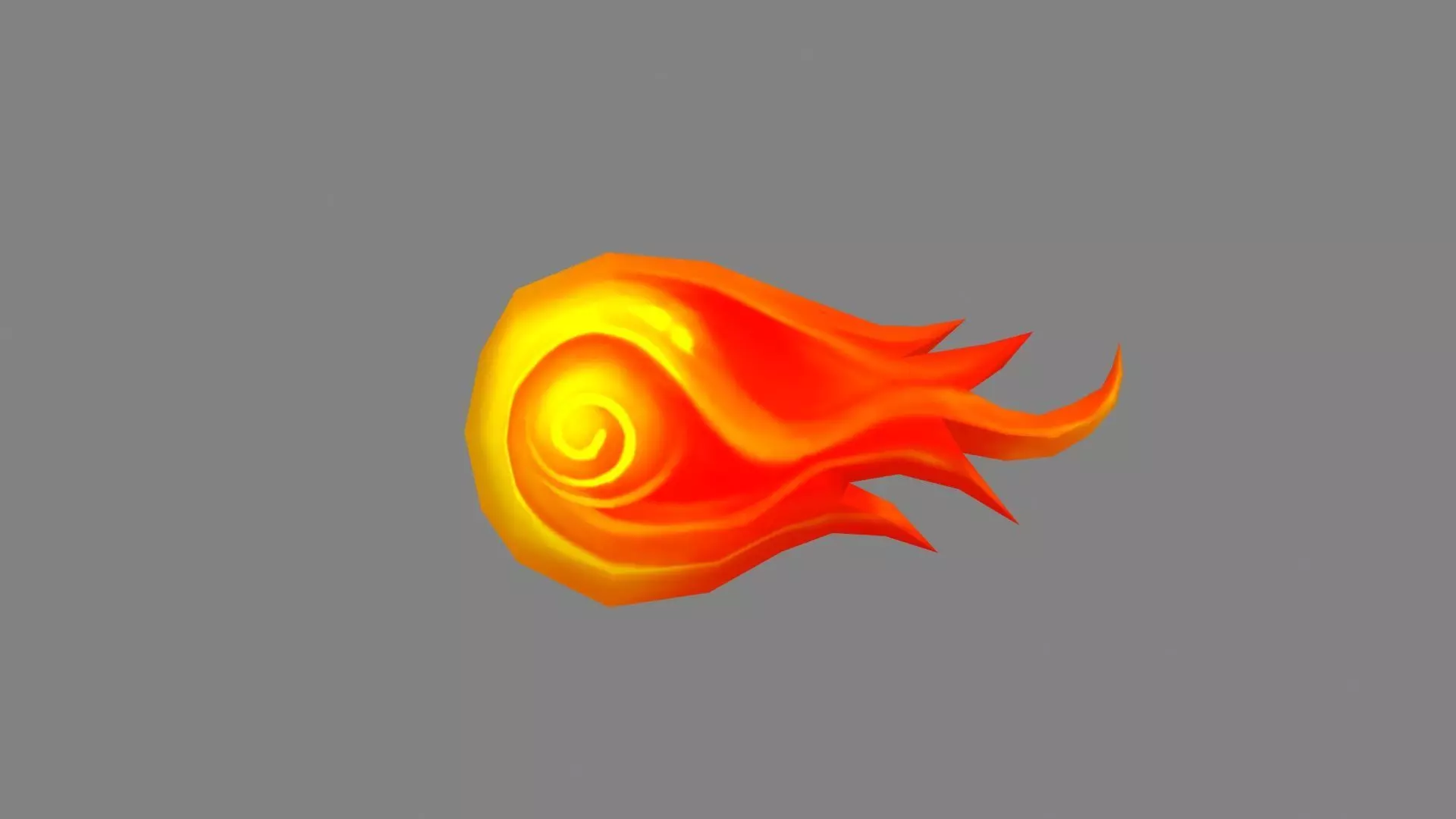 Spellcaster Skill  - Fireball - Game Skills - Cartoon Flame Low-poly 3D model_0