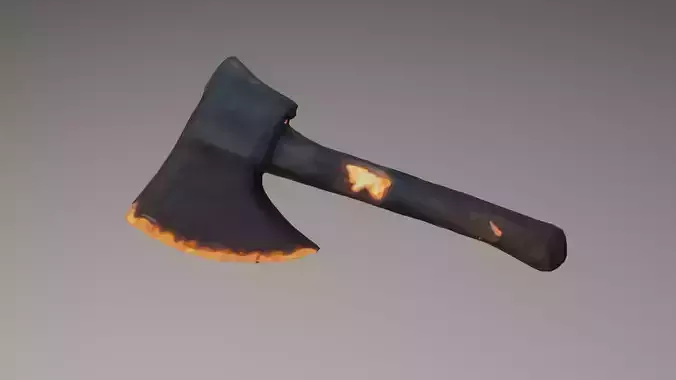 Curtision Glowing Volcanic Forged Axe - Low Poly HQ Game Asset