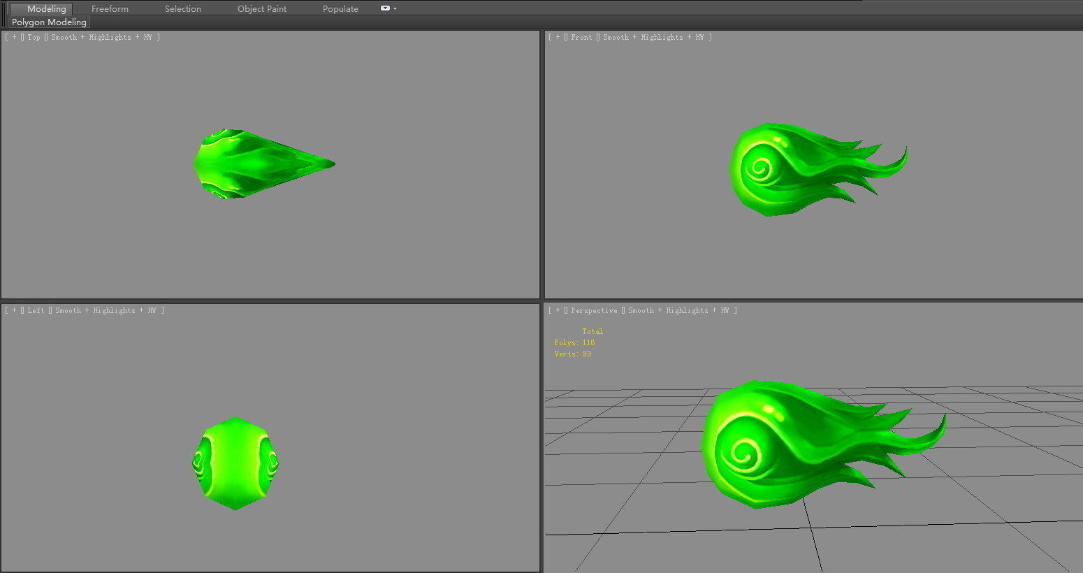Spellcaster Skill - Poison ball - Game Skills - toxic  Low-poly 3D model_3