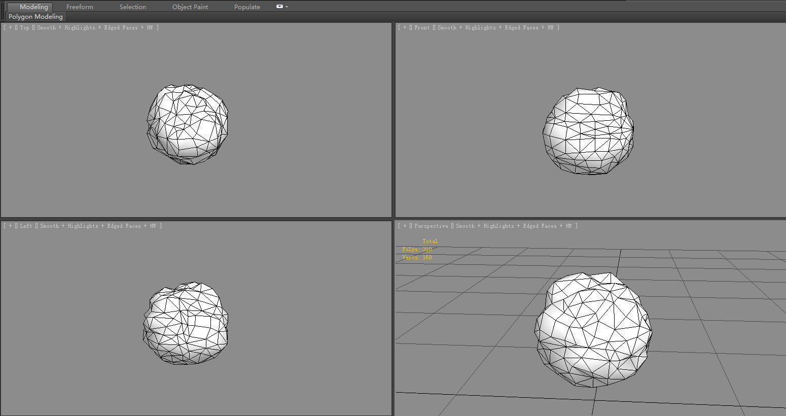 Fireball - Burning stone - Magma stone - molten rock Low-poly 3D model_7