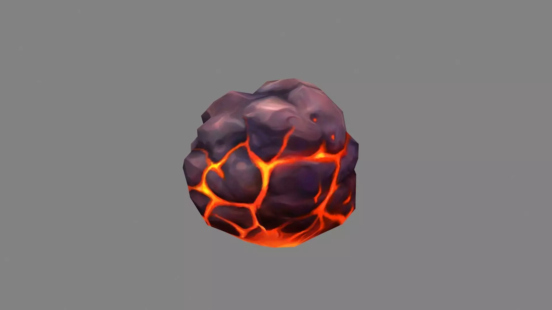 Fireball - Burning stone - Magma stone - molten rock Low-poly 3D model_0