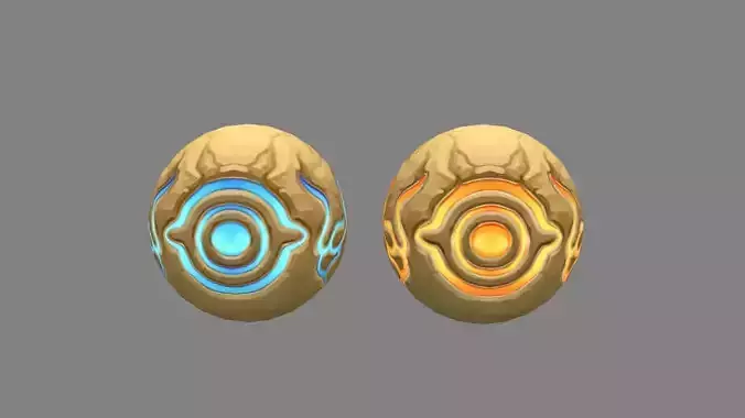 Cartoon mud balls - iceball and Fireball - Magical Eyes