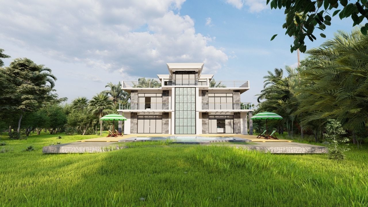 Casa Scene-villa-modern house 3D model_16