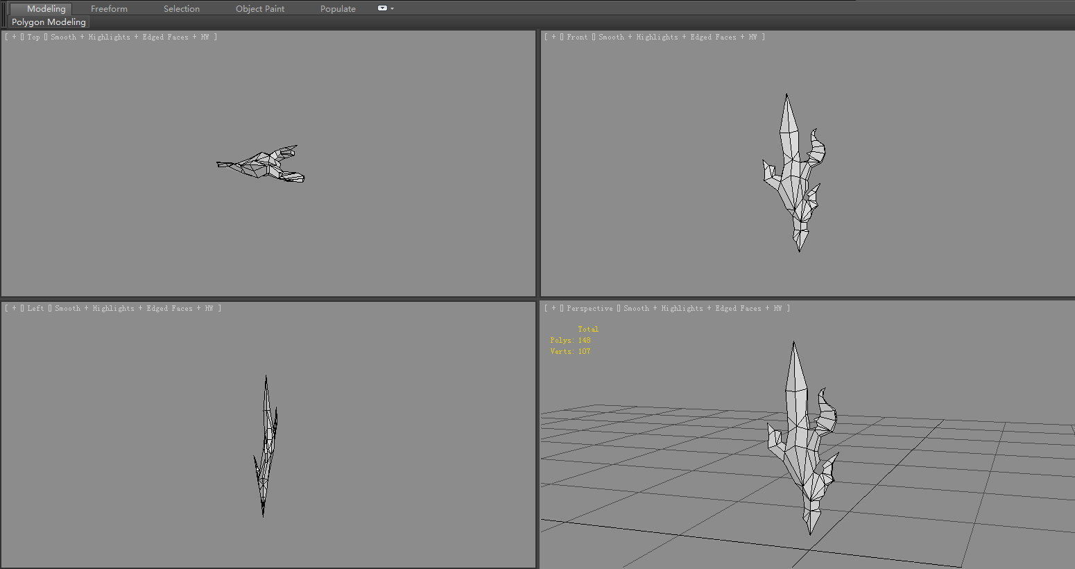 Red crystal - cartoon magic stone - Flame Stone Low-poly 3D model_5