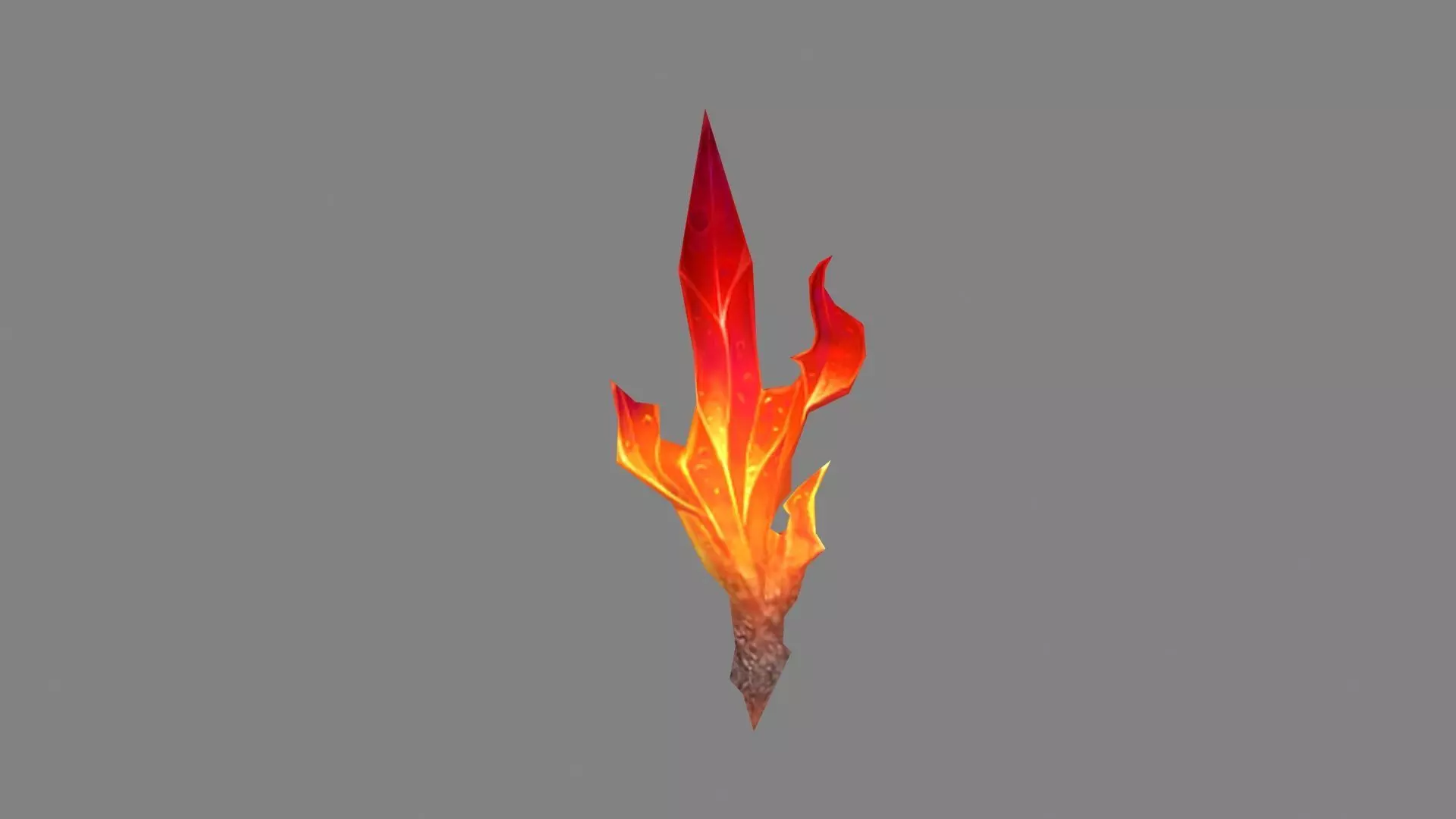 Red crystal - cartoon magic stone - Flame Stone Low-poly 3D model_0