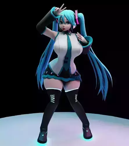 Hatsune Miku 3D Model NSFW Low-poly 3D model