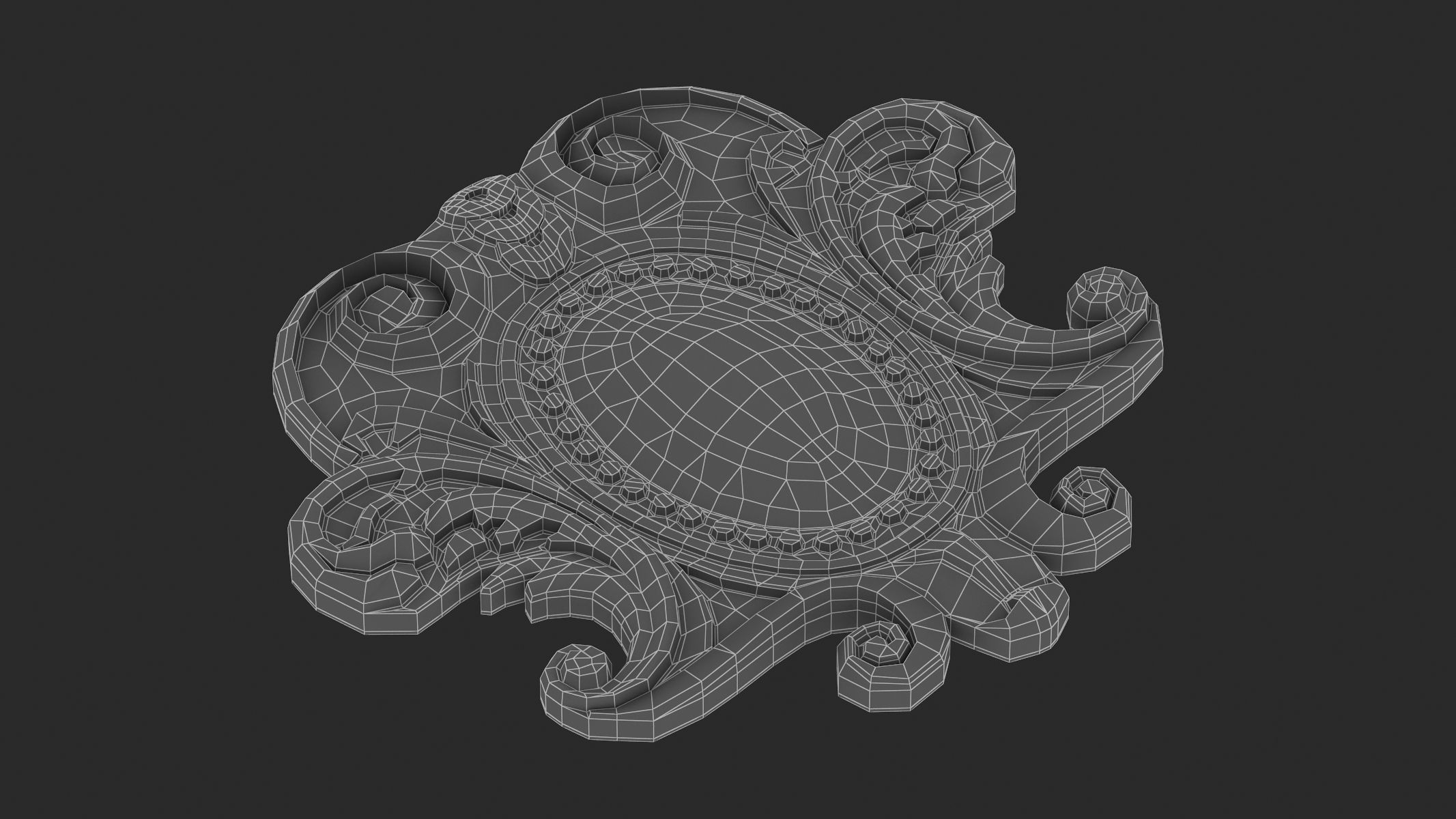 Cartouche Ornament 003 3D model_8