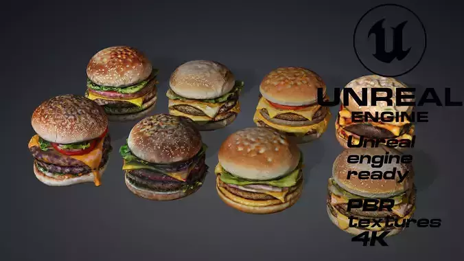 Burgers Pack - 8 burgers 4k PBR
