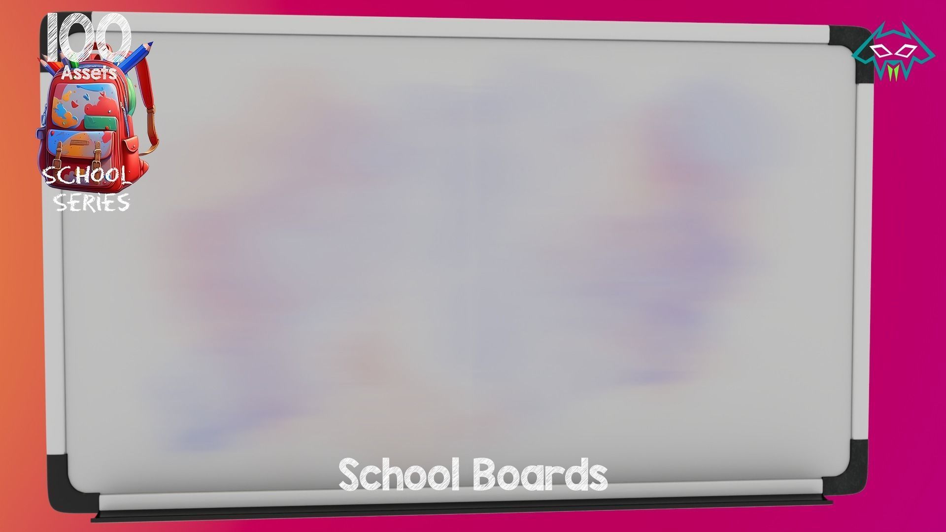 School Boards - 100 Assets - School Series Low-poly 3D model_10