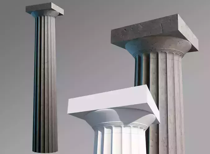 Archaic greek doric column  3D model