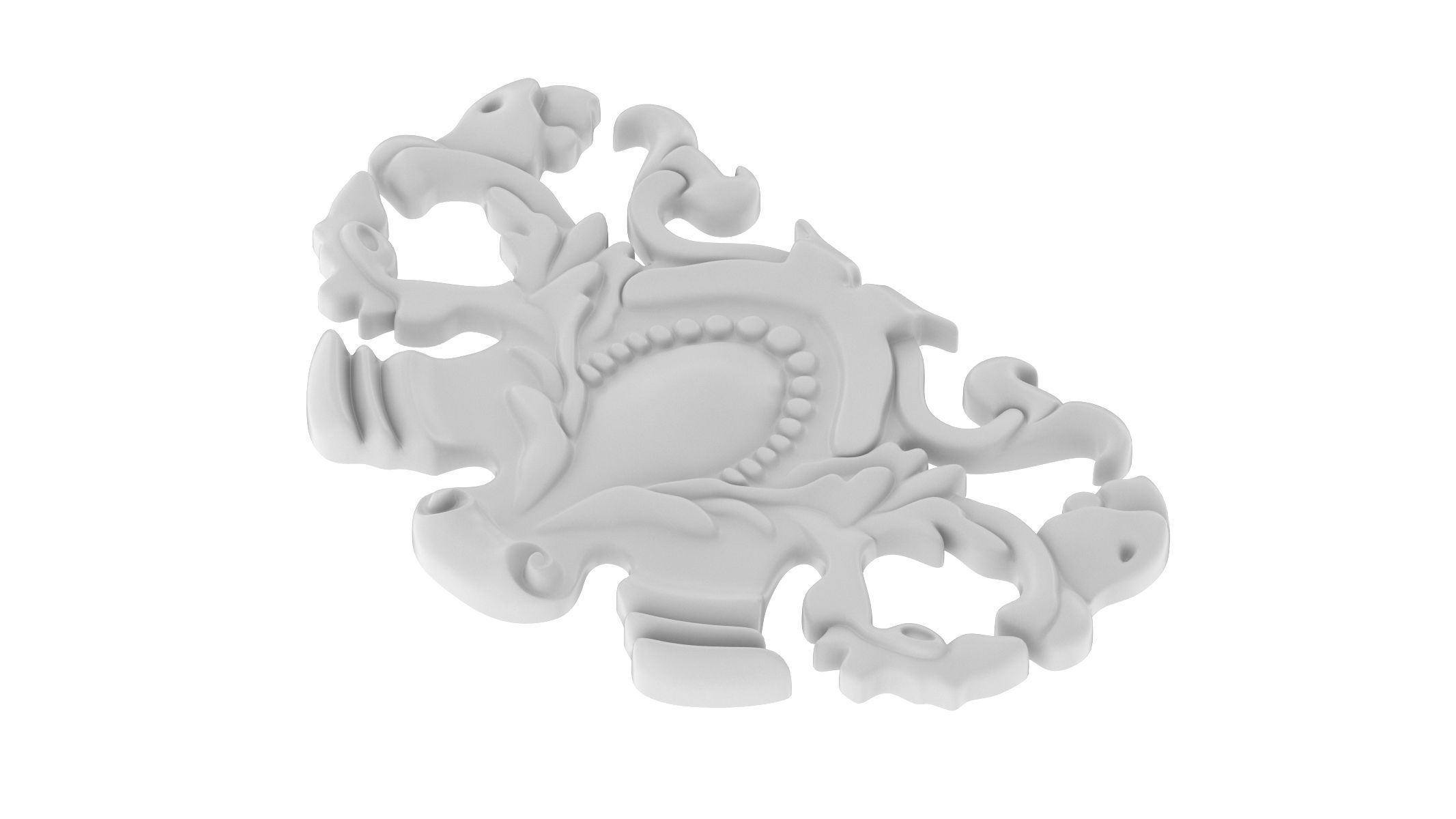 Cartouche Ornament 011 3D model_3