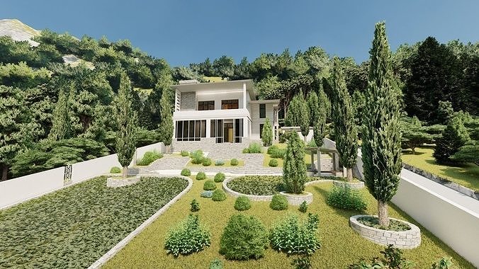 Casa Scene-villa-modern house 3D model 3