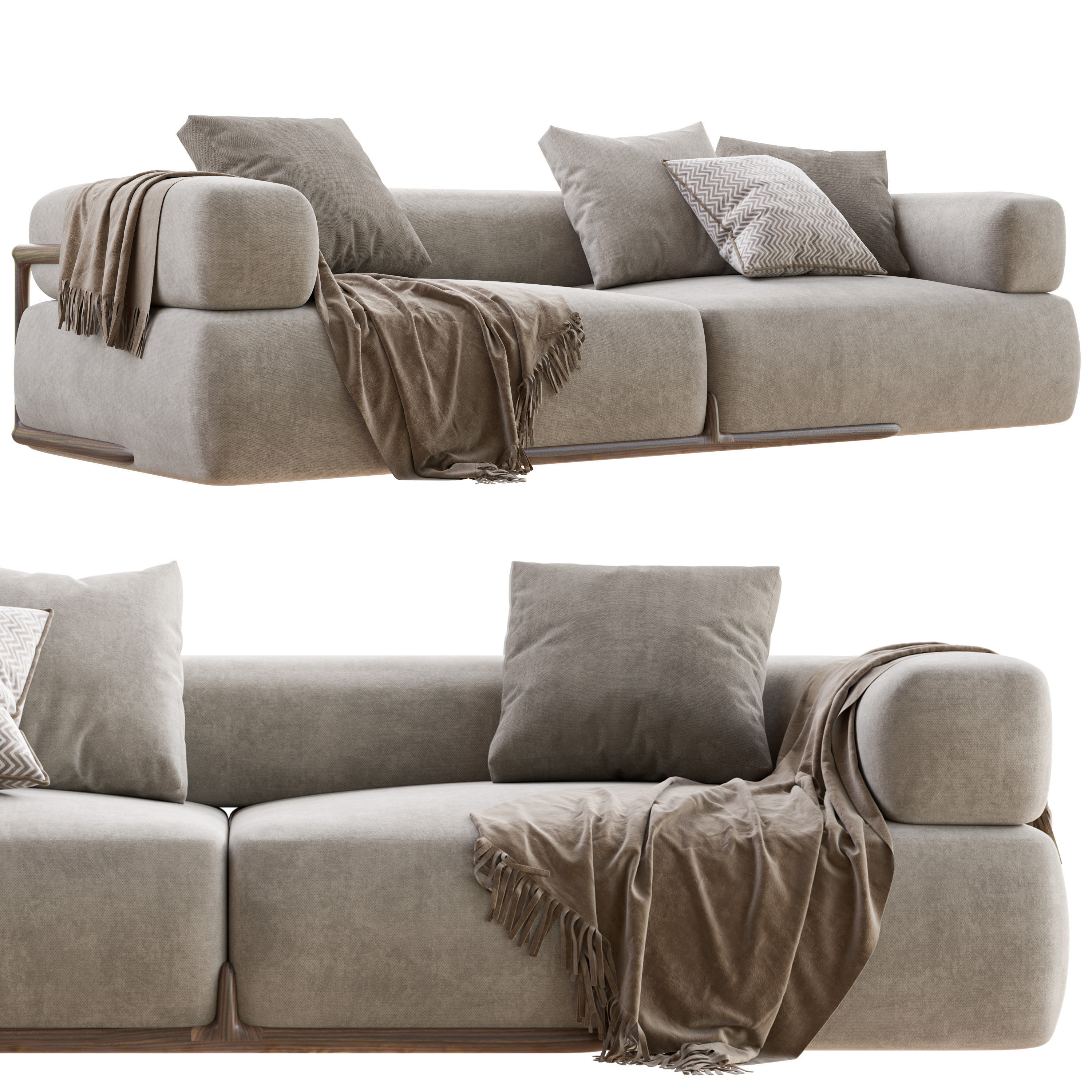 Porada Klem Two Seater Sofa 3D model_1