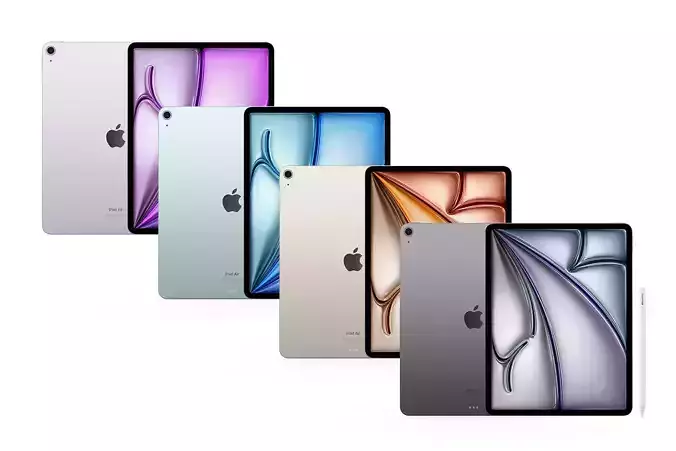 Apple iPad Air M2 11 and 13 inch 2024  3D model