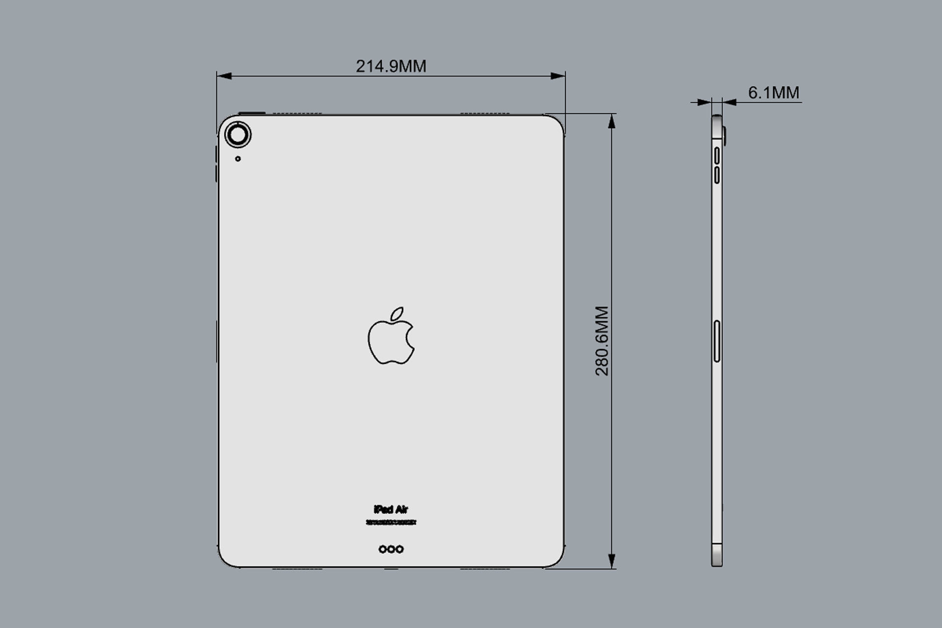 Apple iPad Air M2 11 and 13 inch 2024 3D model_13
