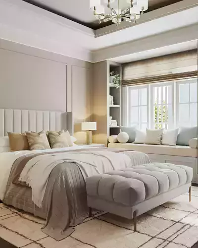 MASTER BEDROOM -INTERIOR WITH VRAY 3Ds Max -  