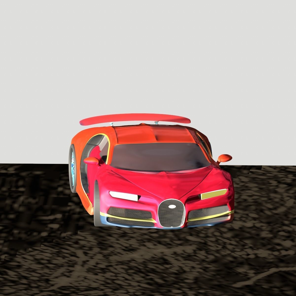 Bugati car model Free low-poly 3D model_5