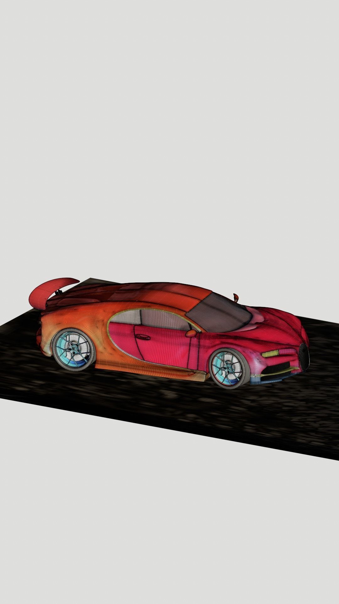 Bugati car model Free low-poly 3D model_1