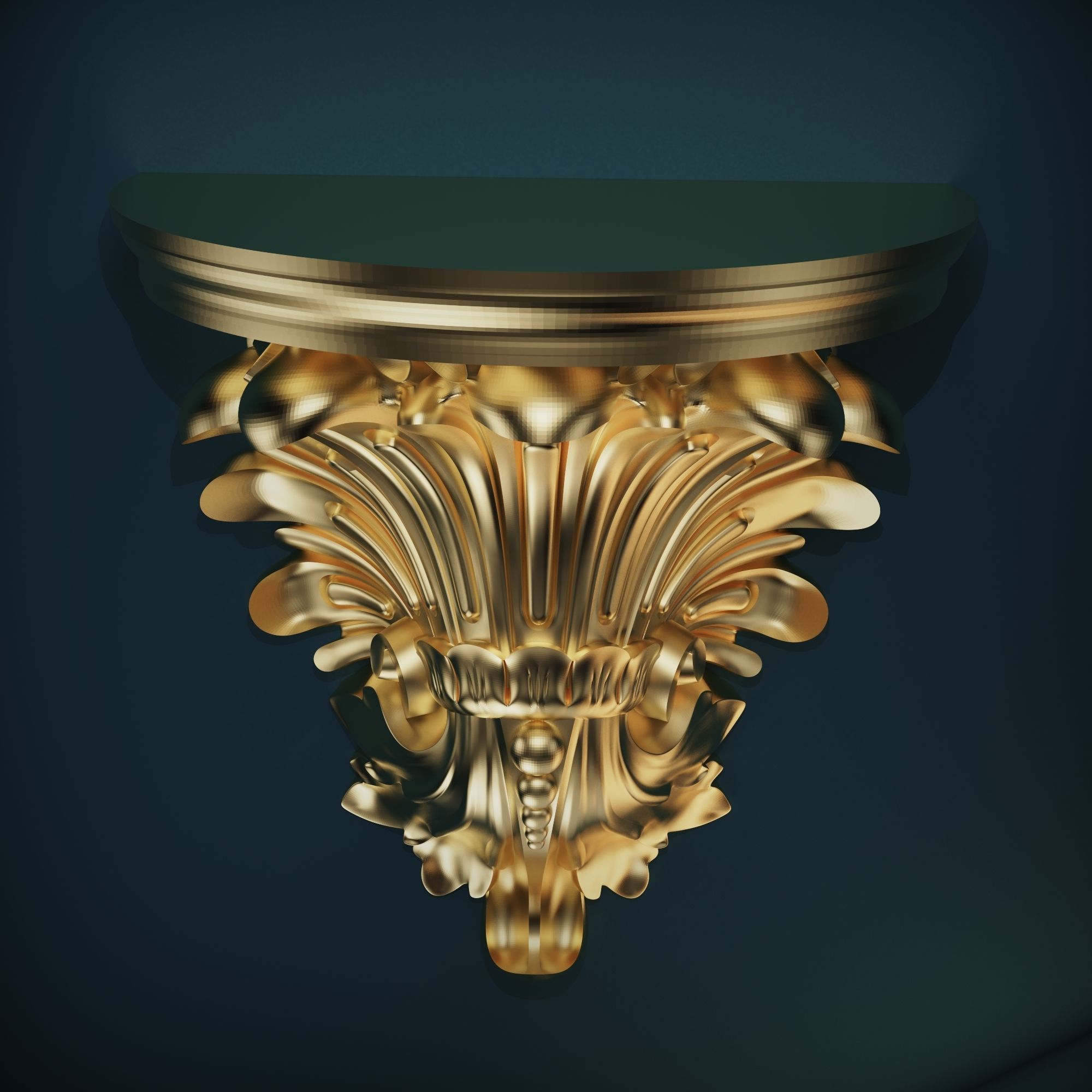 Carved Wall or Bracket Shelf 3D print model_1