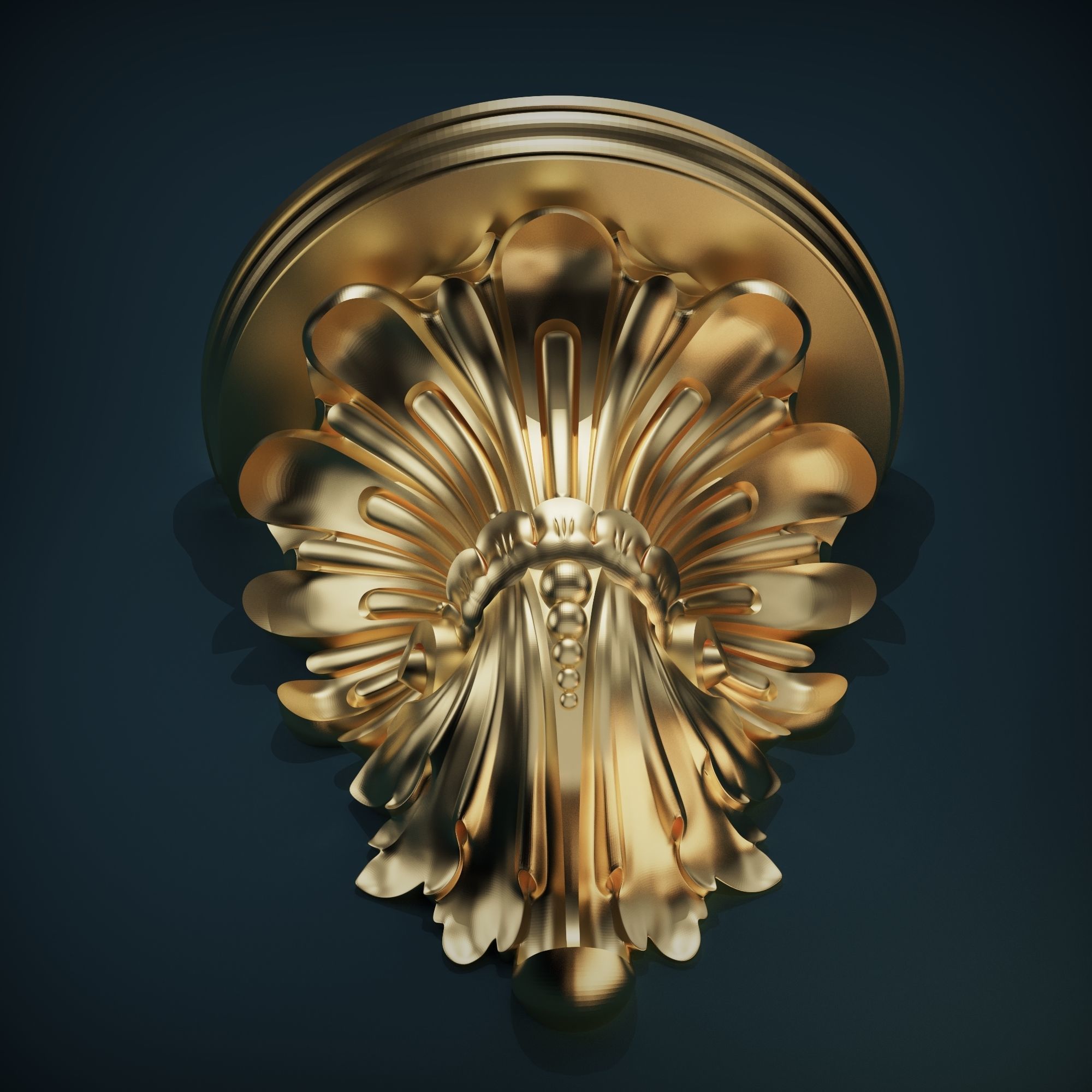 Carved Wall or Bracket Shelf 3D print model_4