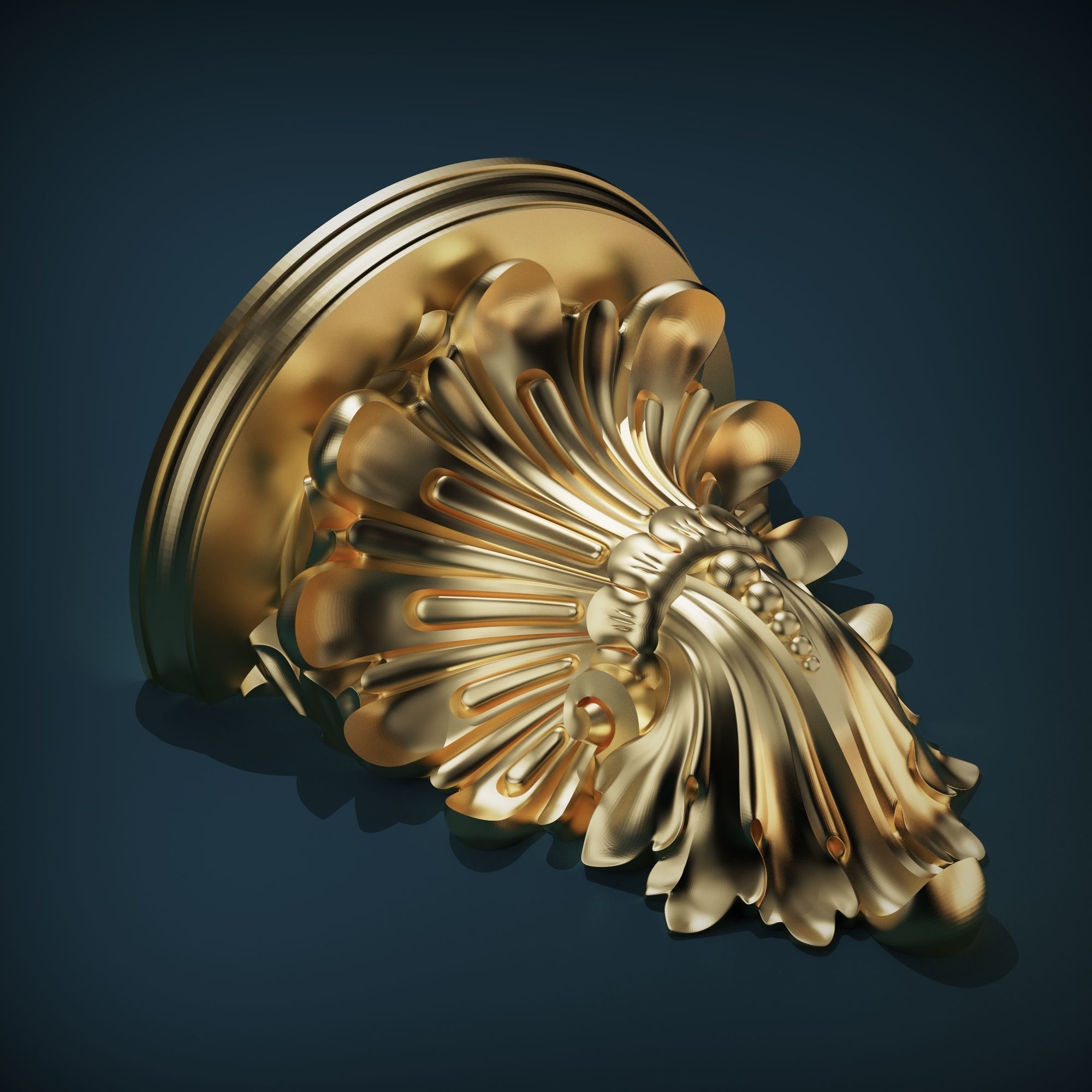 Carved Wall or Bracket Shelf 3D print model_2