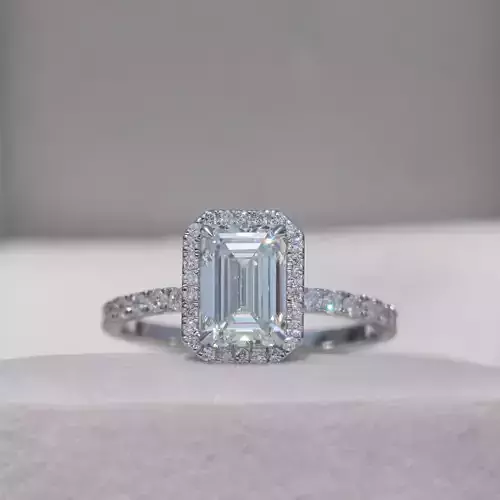 Pave Halo Engagement Ring