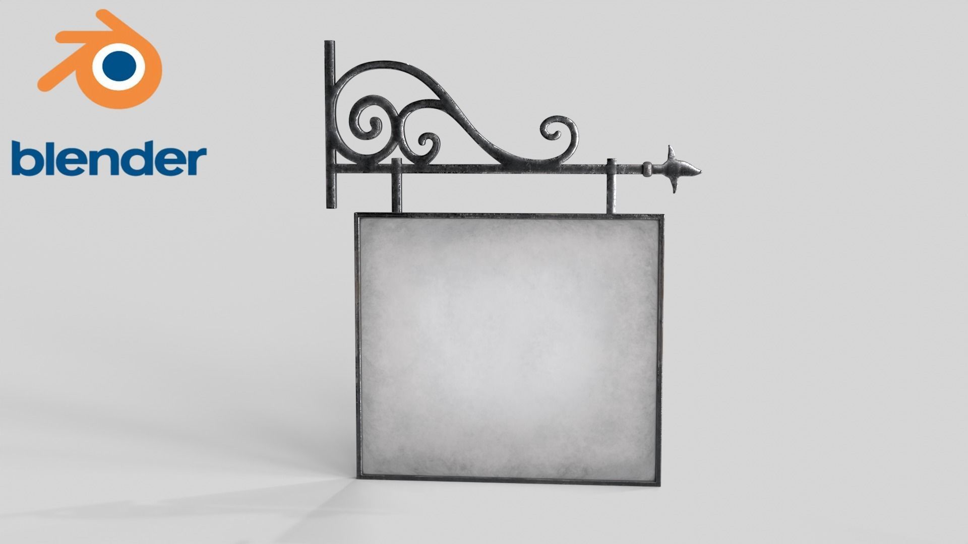 Street Signboard Low-poly 3D model_5