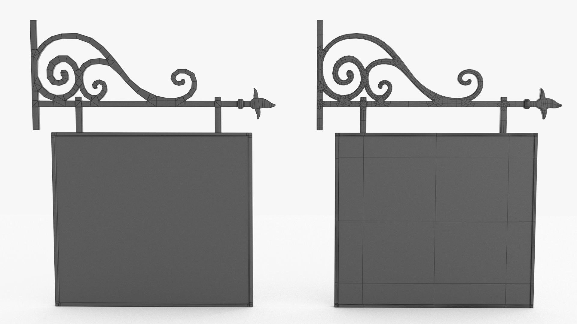 Street Signboard Low-poly 3D model_11