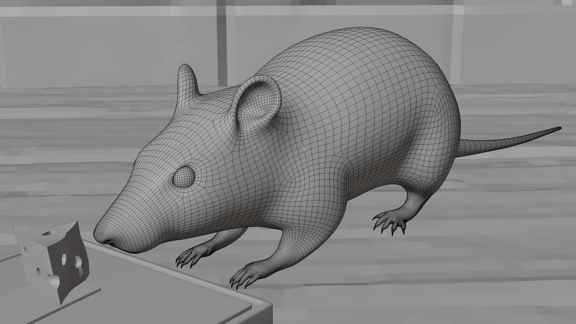 Mouse rat Plus Mousetrap Low-poly 3D model_10