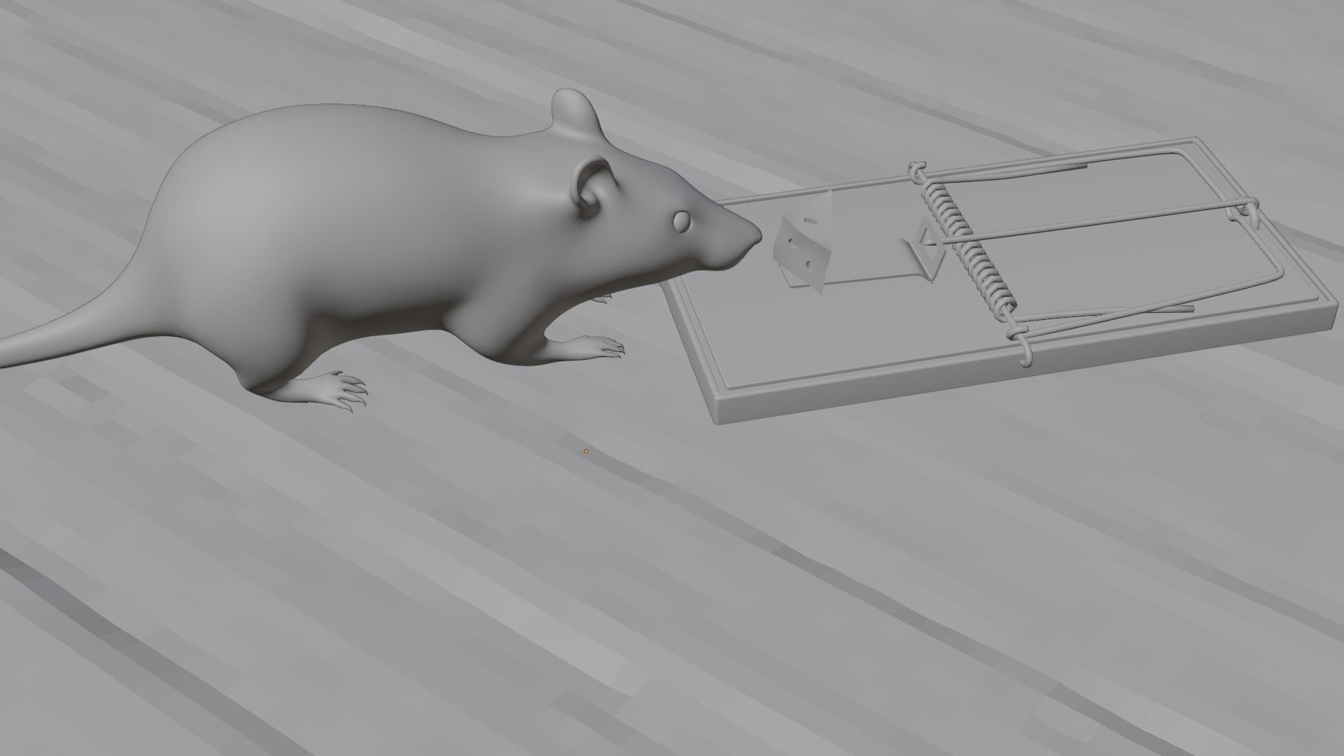 Mouse rat Plus Mousetrap Low-poly 3D model_8