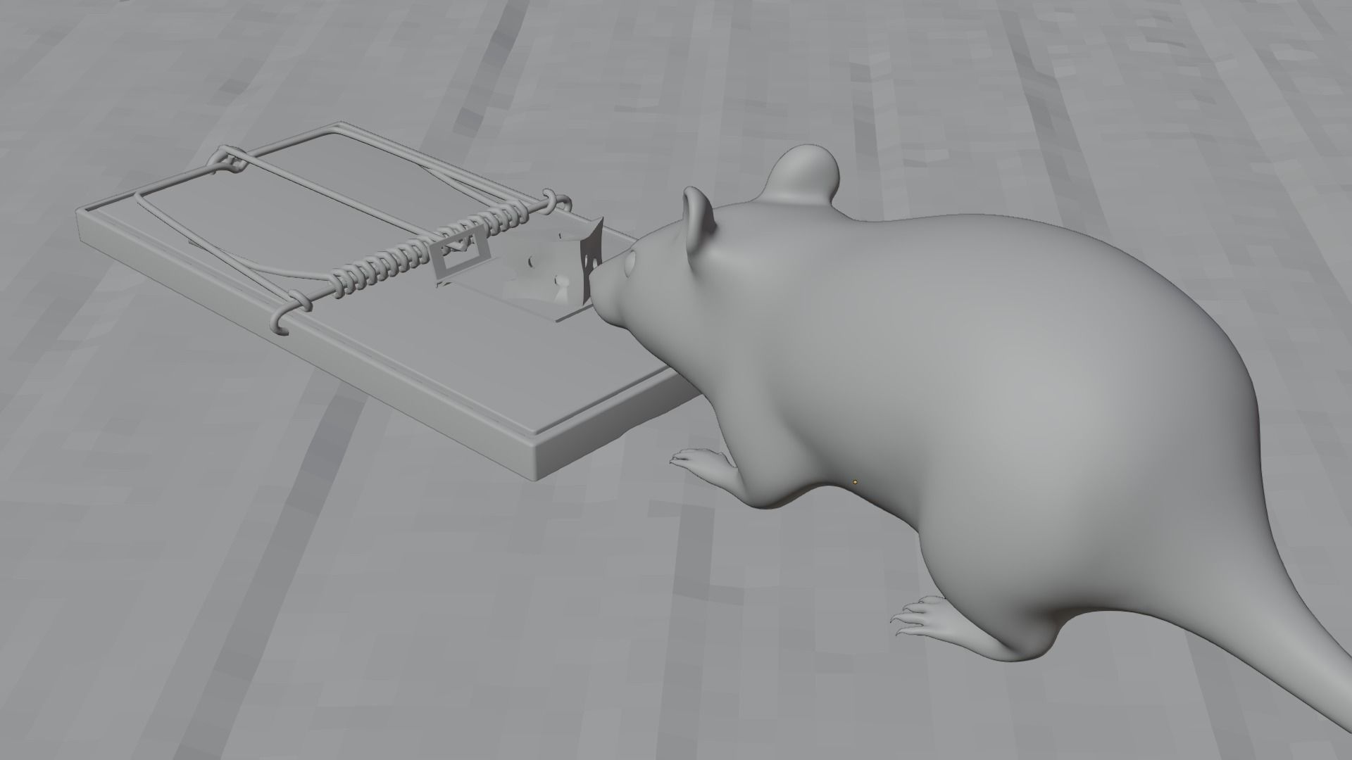 Mouse rat Plus Mousetrap Low-poly 3D model_9