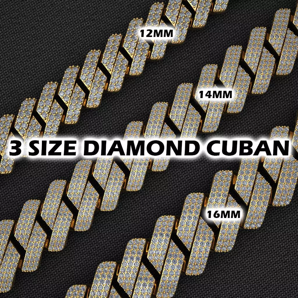 3 SIZE CUBAN FOR BRACELET OR NECKLACE 3D Model Collection_0