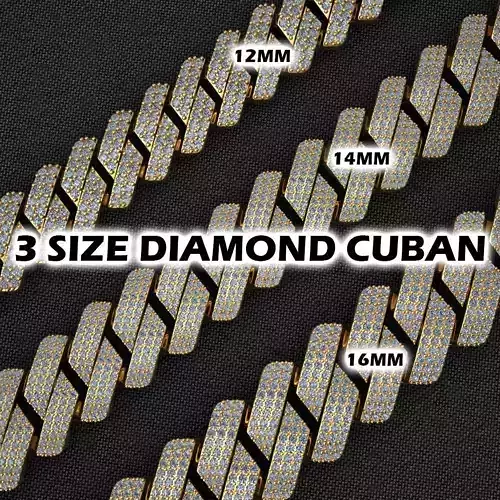 3 SIZE CUBAN FOR BRACELET OR NECKLACE 3D Model Collection