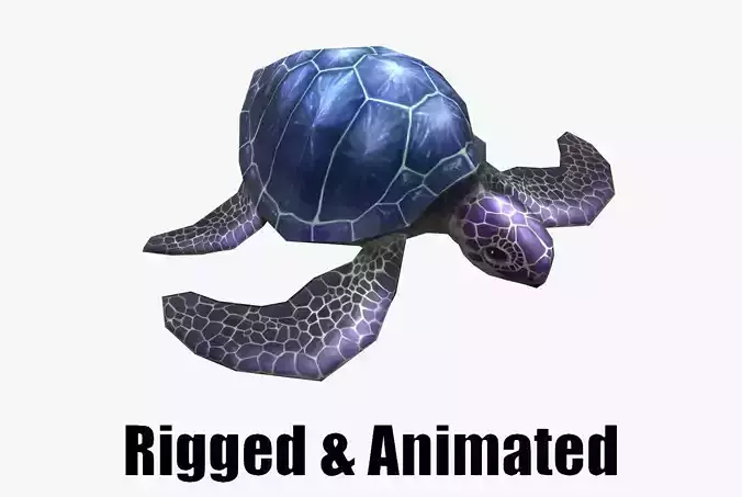 low-poly animated turtle Low-poly 3D model